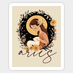 ♈ Bold & Fearless | Boho Aries Zodiac Art Sticker